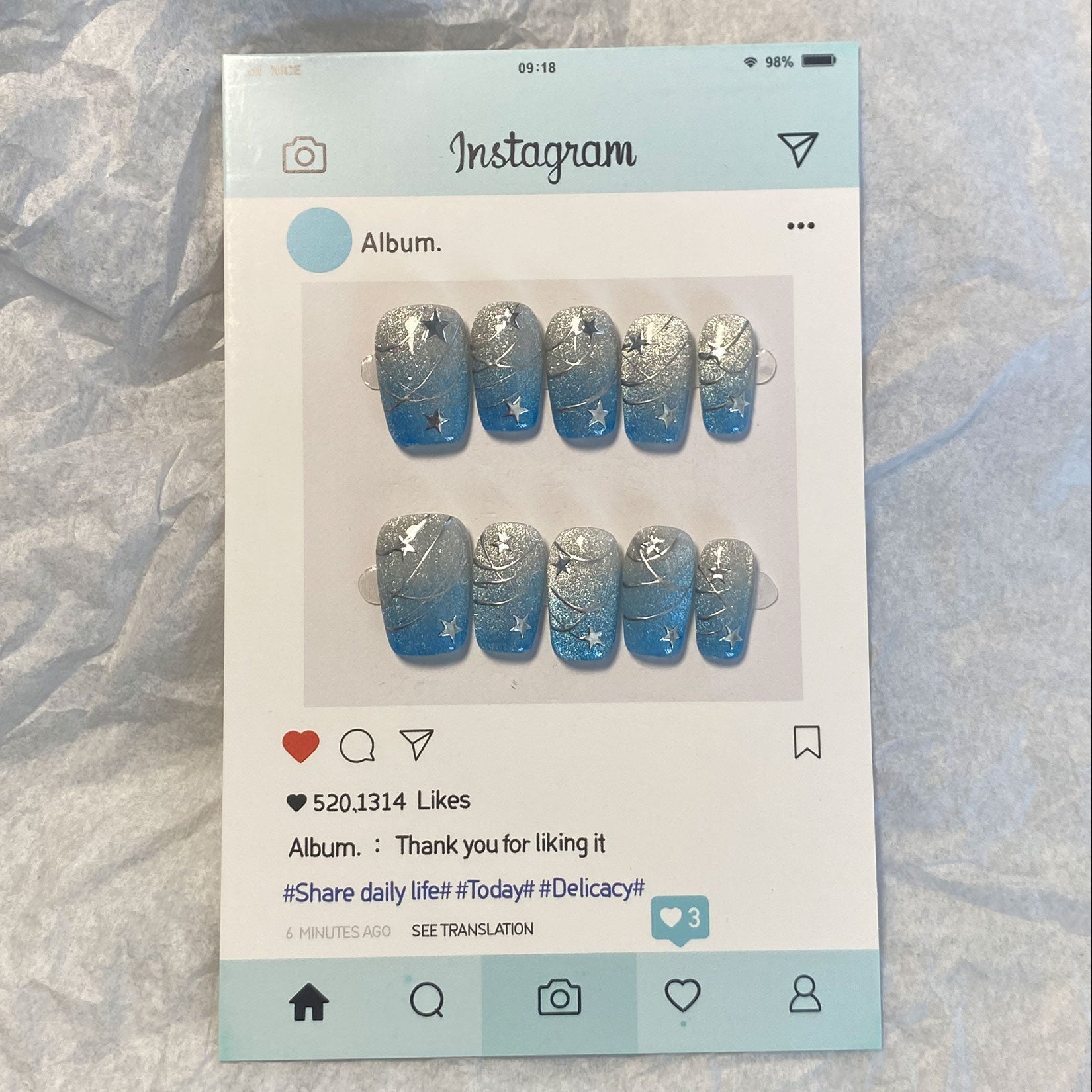 A1693-Meiyiyi original pure handcrafted high-end custom hand-painted wearable nails, luxurious custom style.
