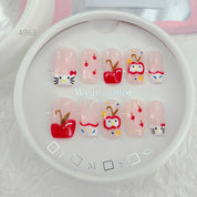 zb34..A collection of almond-shaped and square-shaped wearable nails