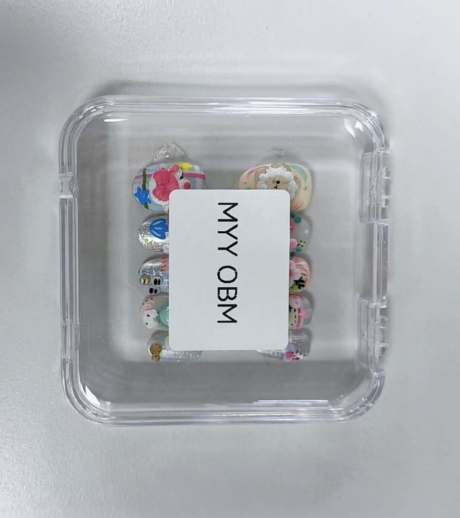 MYY OBM high-end luxury design hand-painted three-dimensional sculpture original wearable short nail art