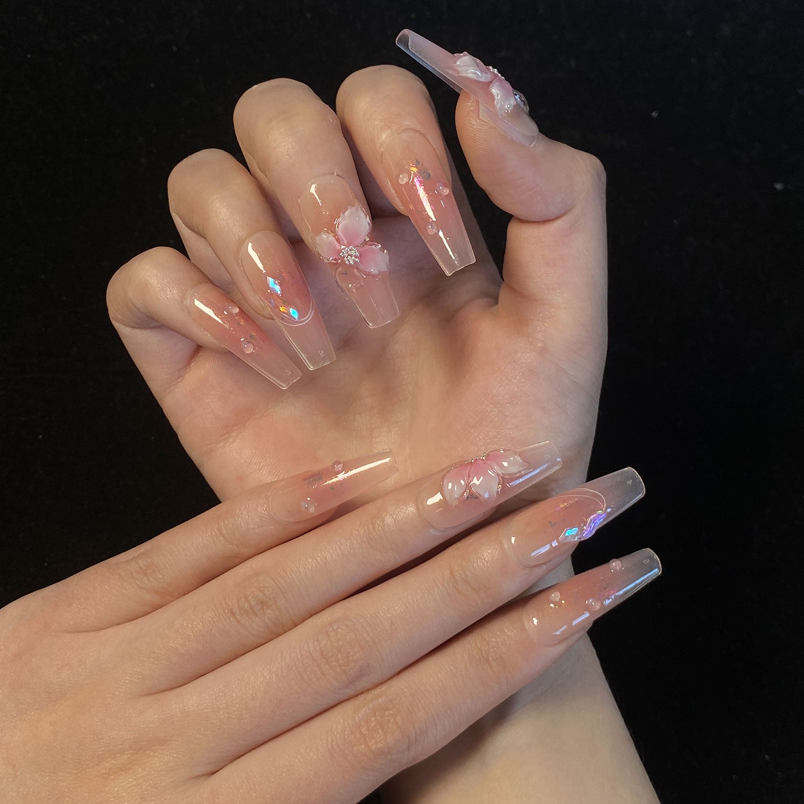 A1701-Meiyiyi original pure handcrafted high-end custom hand-painted wearable nails, luxurious custom style