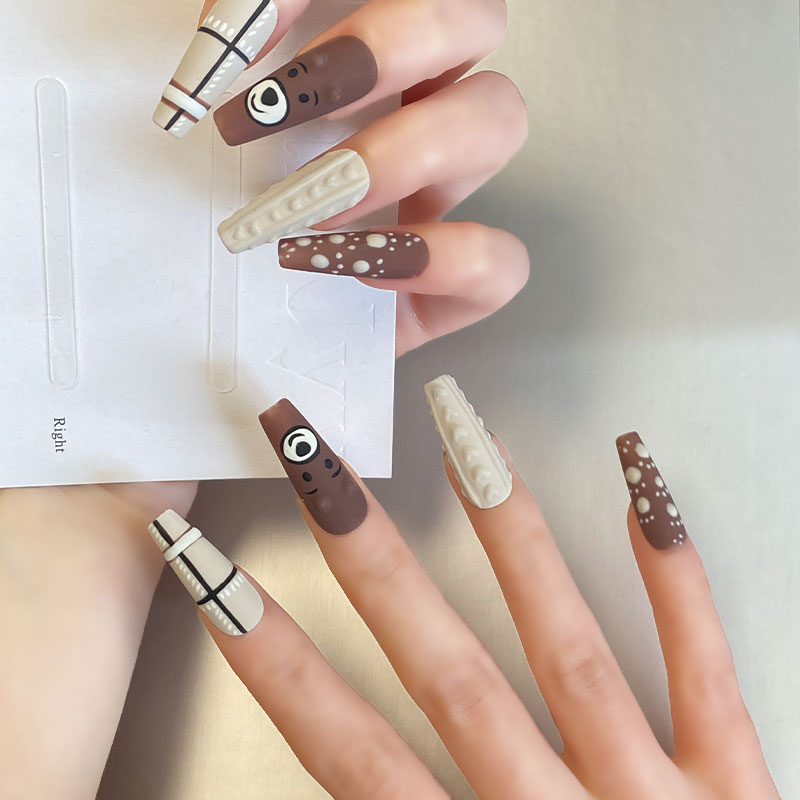 A1153-Meiyiyi original high-end hand-painted 3D flower-picking design wearable nail art