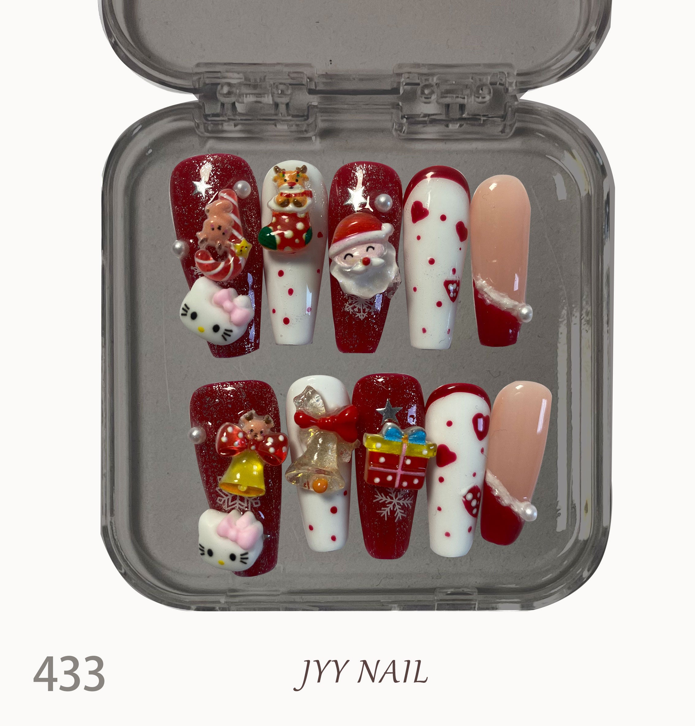 A433 ハローキティ クリスマス:ハローキティ クリスマス ペインティング クリスマス マニキュア