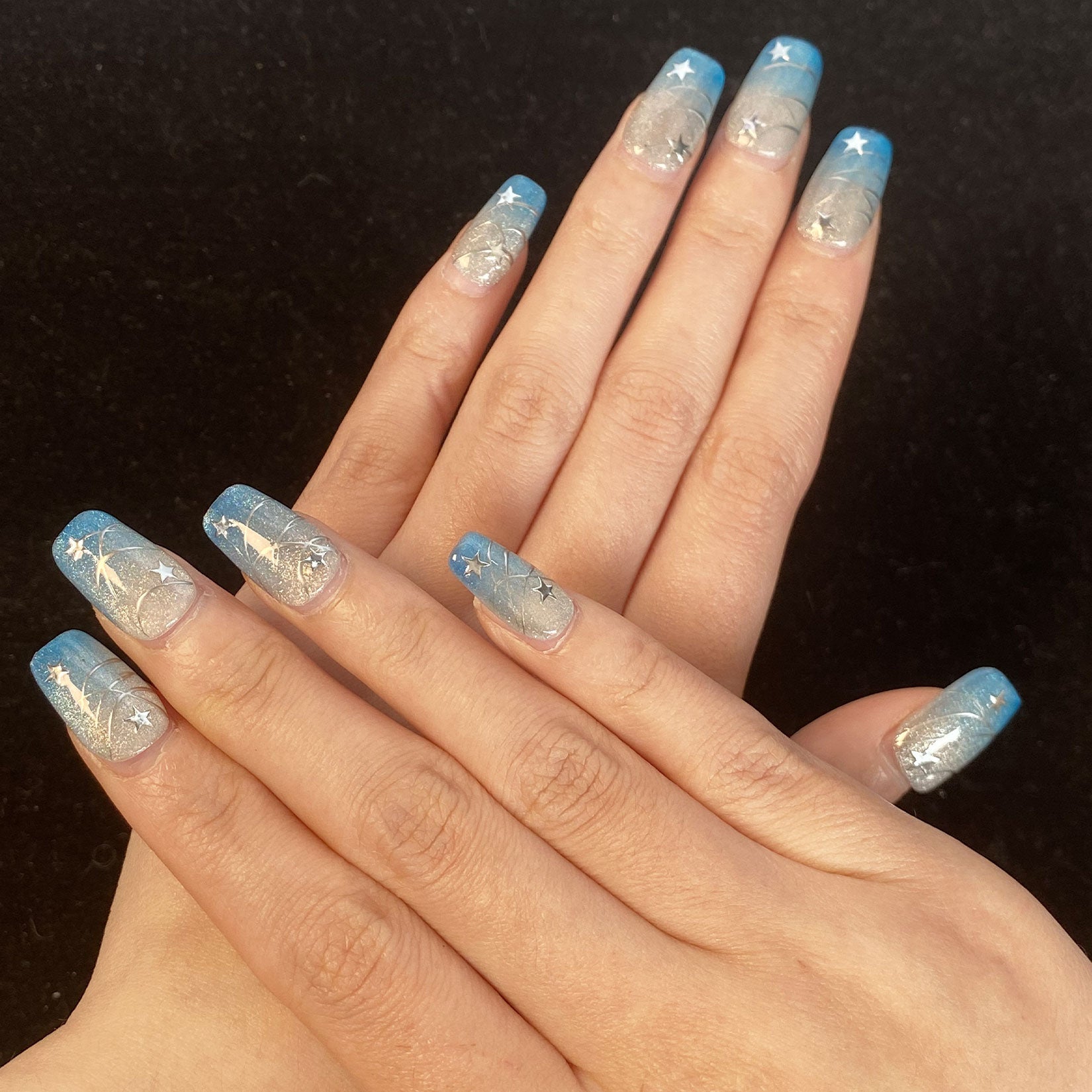A1693-Meiyiyi original pure handcrafted high-end custom hand-painted wearable nails, luxurious custom style.