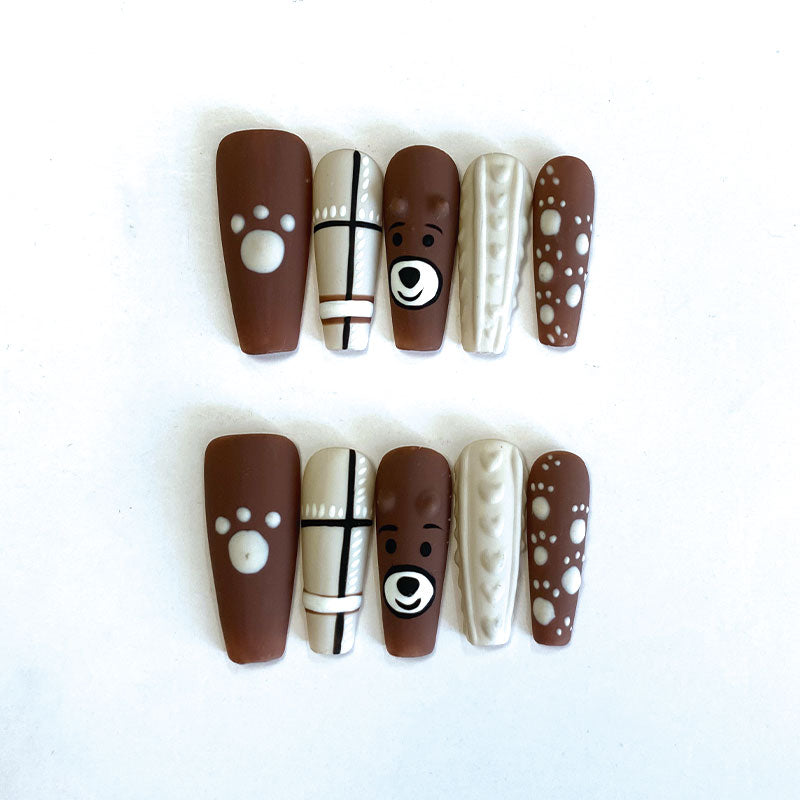 A1153-Meiyiyi original high-end hand-painted 3D flower-picking design wearable nail art