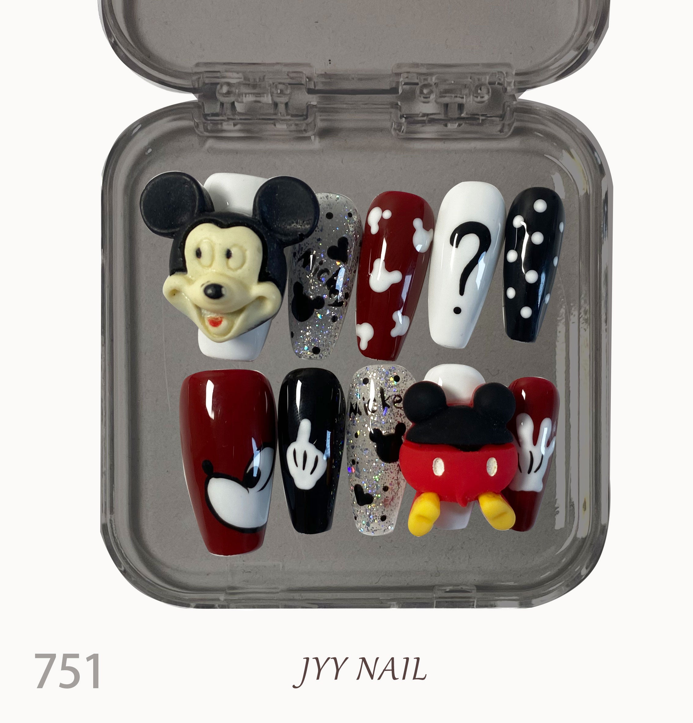A751Mickey Mouse:Mickey Mouse 3D nails